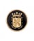 Carte de 4 boutons Blason polyester métallisé à queue 15mm - Prym Noir/or Noir
