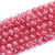 Fil de 97 perles ronde en verre craquelé fabrication bijoux 8 mm ROUGE