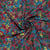 Tissu Polyester Bubble bleu sur fond Bordeaux
