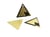 2 Breloques triangle pailleté 22*19mm imprimé géométrique doré et noir
