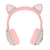 Avizar Casque Audio Bluetooth Design Oreilles Chat Animation lumineuse 12h Beige