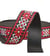 Bobine 14,5m sangle fleurs ethnique 38mm rouge/noir