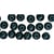 Perle en bois Noir Ronde Ø 12 mm 32 pièces