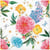 Lot de 4 serviettes en papier découpage collage 33 cm FLEUR ET FEUILLAGE F 202