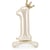 Ballon Aluminium Debout Chiffre 1 Crème Clair - 84 cm
