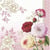 Lot de 4 serviettes en papier découpage collage 33 cm FLEUR ROSE F 703