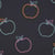 Tissu Jersey imprimé pomme Api Néon sur fond Gris anthracite profond - Au mètre