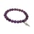 Bracelet Améthyste Perles rondes 8 mm et Breloque Aile d'ange - Omsaé