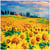 Lot de 4 serviettes en papier découpage collage 33 cm CHAMP DE TOURNESOLS N 108