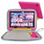 Tablette Enfant 10 Pouces, 203+17Go+64Go+1To TF, 5000mAh Wifi Contrôle Parental avec Kid-Proof Étui Rose et Sac d'ordinateur Bleu