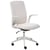 Chaise de Bureau Beige Clair en Polyester Accoudoirs et Appui-tête Réglables Hauteur Ajustable Base Pivotante Dossier Inclinable