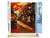 Peinture par Numéro Figured'Art - Rue du café en Automne - Kit de Loisir Créatif DIY Numéro d'Art Complet - 40x50cm toile roulée + châssis en bois à monter