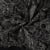 Tissu Coton brodé imprimé Floral sur fond Noir