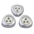 Lot de 3 Lampes LED à Poussoir sans Fil - Facile à Installer