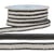 Bobine 20m Galon robe bicolore Gris Clair/noir 14mm