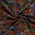 Tissu Jersey Viscose Ambrosia fleurs Orange cuivré sur fond Bronze
