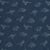 Tissu Jean Denim extensible Dino blancs sur fond Bleu marine - Au mètre