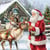 4 serviettes en papier découpage collage 33 cm RENNE PERE NOEL N 104