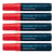 Lot de 5 marqueurs permanents - SCHNEIDER - pointe biseautée 4 + 12 mm - rouge