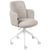 Chaise de Bureau Beige Tissu Rembourré Siège Pivotant Siège Réglable en Hauteur