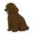 Chien Caniche Nain assis marron Taille standard | JEKCA | 14 ans et +