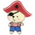 Ecusson thermocollant ourson pirate 5,5 cm x 3 cm