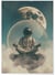 Affiche Astronaute Méditant dans l'Espace | A3 : 29,7x42cm