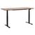 Bureau Électrique Réglable Plateau Bois Foncé et Structure Acier Noir 160 x 72 cm Hauteur Ajustable Assis-Debout Pieds Ronds Design Moderne