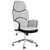 Fauteuil de Bureau en Tissu Gris Clair et Noir Siège Pivotant pour Ordinateur Siège Réglable Dossier Inclinable