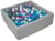 Piscine à balles pour enfant, 90x90 cm, Aire de jeu + 450 balles blanc, bleu, rose, gris, turquoise - Velinda
