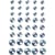 Pierres de strass, dim. 6+8+10 mm, bleu, 40 pièces/ 1 Pq.