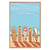 Tableau mural encadré illustration surfs côte Atlantique 65x97 cm