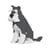 Chien Schnauzer Moyen assis gris et blanc Taille standard | JEKCA | 14 ans et +