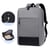 Sac À Dos Ordinateur Grande Capacité Imperméable Avec Port USB Confortable Gris YONIS