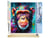 Peinture par Numéro Figured'Art - Chimpanzé Coloré Abstrait - Kit de Loisir Créatif DIY Numéro d'Art Complet - 40x50cm toile roulée + châssis en bois à monter
