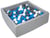 Piscine à balles pour enfant, 90x90 cm, Aire de jeu + 450 balles blanc, bleu, gris - Velinda