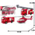 Helico et 2 vehicules pompiers - Rouge - MGM