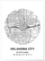Affiche Carte Oklahoma City | A3 : 29,7x42cm