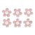 Sticker déco:Fleurs papier av.demi - perle, rosé, av.dot adhésif, 20 pces