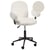 Chaise de Bureau Blanc Cassé en Bouclé Base à Hauteur Ajustable Home Office Moderne