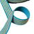 Elastique 4 bandes métalliques 32mm bleu canard au mètre