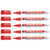 Lot de 5 marqueurs textiles permanents pointe fine 1 mm - EDDING - Rouge - 8040