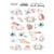 Planche de stickers couleur embelissement Fabrika Decoru SWEET BUNNY 196