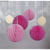 Boules alvéolées à  suspendre, 5/8/10cm coul. assorties, 6pces, pink/rose/beige