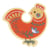 Ecusson thermocollant jardin nordique poule 5,5cm x 5cm
