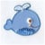 Ecusson thermocollant baleine 4cmx3.5cm