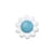 Bouton marguerite 15mm bleu ciel