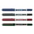 Lot de 4 stylos roller - Uni Ball EYE - Pointe fine 0,5mm - Bleu, noir, rouge et vert
