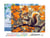 Peinture par Numéro Figured'Art avec Cadre - Écureuil en Automne - Kit de Loisir Créatif DIY Numéro d'Art Complet - 40x50cm toile tendue sur châssis