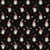 Tissu Jacquard d'ameublement Bonhomme de noël Lurex sur fond Noir